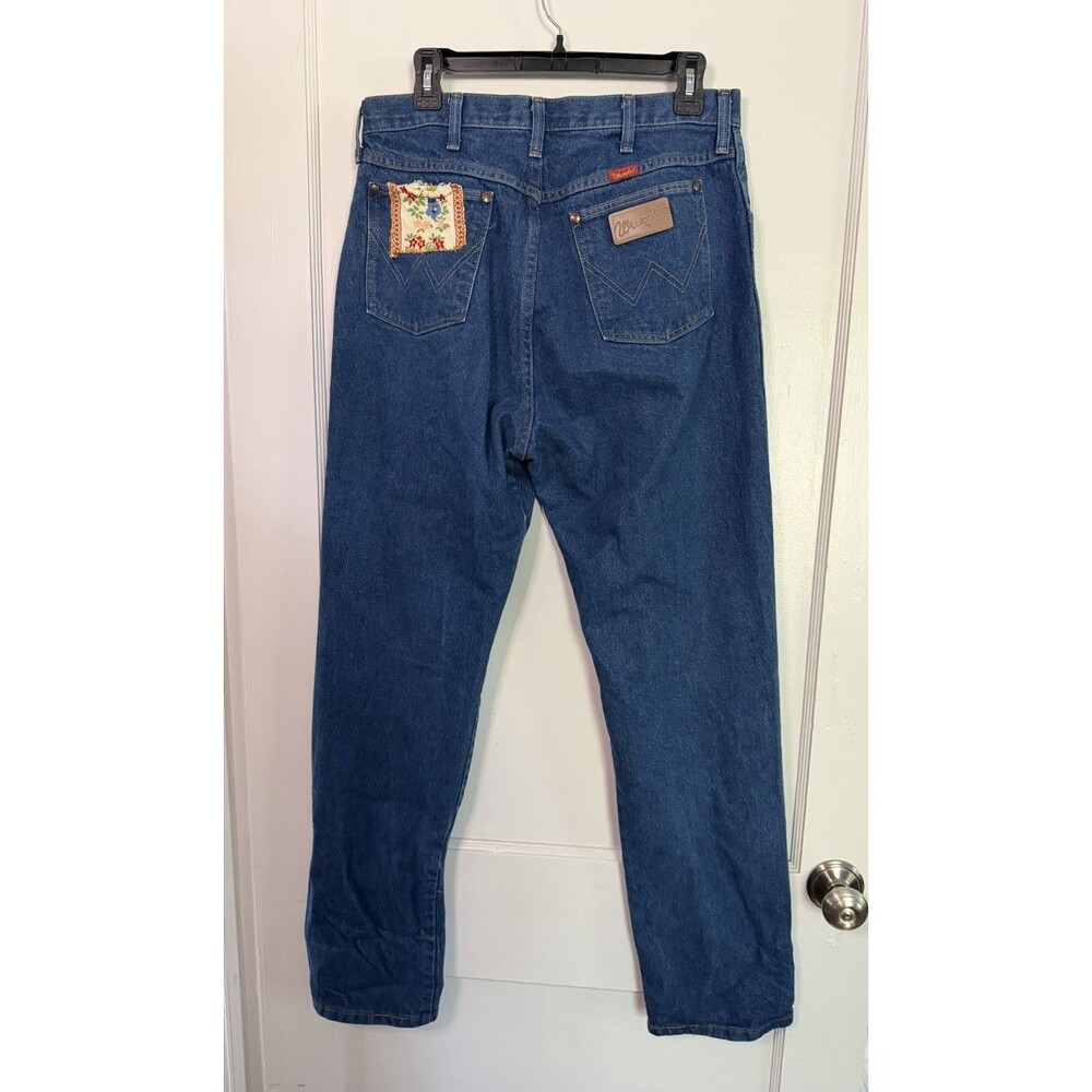 Vintage Wrangler Jeans Womens 15x32 High Rise Mom Denim Patchwork Boro USA Made